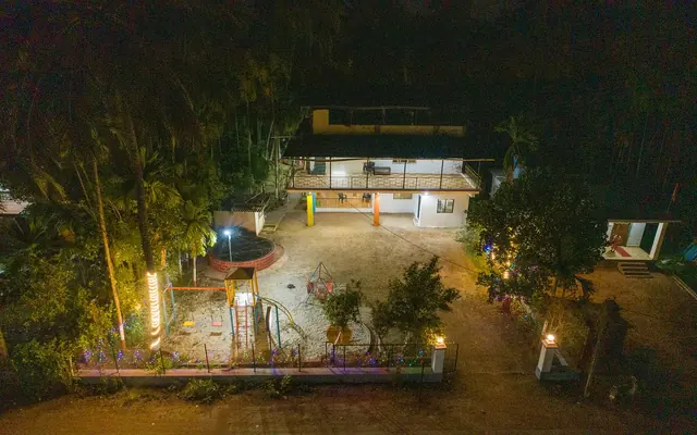 The Airawat courtyard at night, seen from above